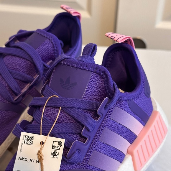 New Adidas NMD R1 Shoes Sneakers Purple Pink Womens 6.5 - Picture 6 of 7